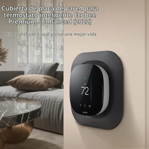 Vista 3 de CaseBot Placa de pared para termostato inteligente Ecobee Premium/mejorado Negro mate