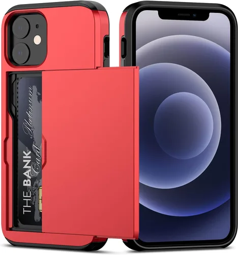 Vista 17 de Nvollnoe Funda para iPhone 11 con tarjetero resistente de protección de doble capa a prueba de golpes, ranura para tarjetas oculta, funda delgada