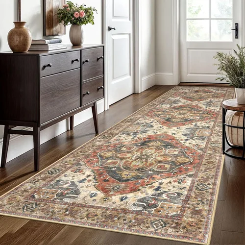 Vista 95 de SIILOOM Alfombra lavable de 2 x 3 pies, alfombra suave color taupe ceniza para entrada, tapete antideslizante para puerta de interior, tapete