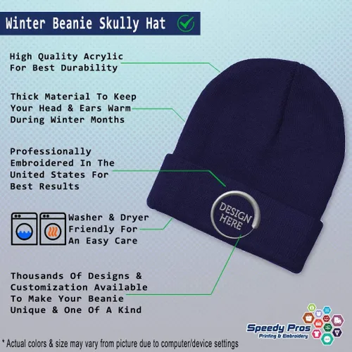 Vista 33 de Gorro de invierno para hombres y mujeres, gorro de acrílico con texto personalizado personalizado