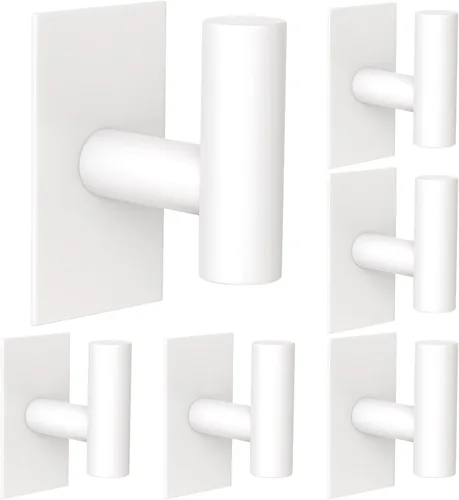 Vista 13 de VAEHOLD - Ganchos adhesivos de pared para toallas, resistentes, impermeables, de plata, para colgar abrigos, ropa, gancho de pared para armario