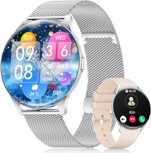 Vista 9 de LIGE Reloj inteligente para mujer, pantalla AMOLED de 1.43 pulgadas con respuesta/llamada para iPhone/Android/Samsung, rastreador de actividad