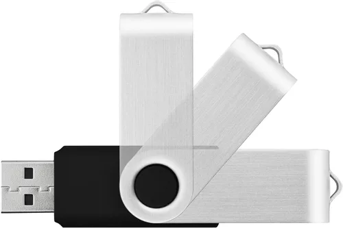 Vista 5 de KOOTION 20 unidades de unidades flash USB de 1 GB, unidades flash a granel, memorias 1G, unidades de pulgar giratorias 2.0, negro, paquete de 20