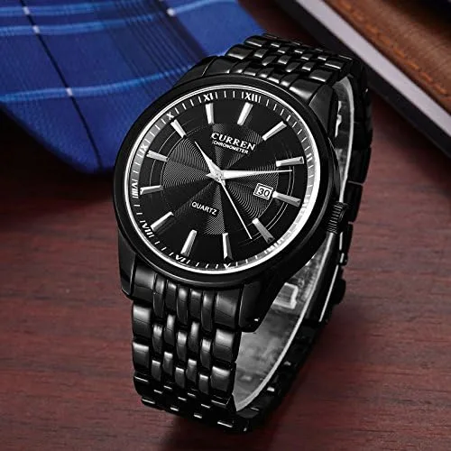 Vista 2 de CURREN Relojes para hombre, de acero inoxidable, analógico, de cuarzo, a la moda, para hombre