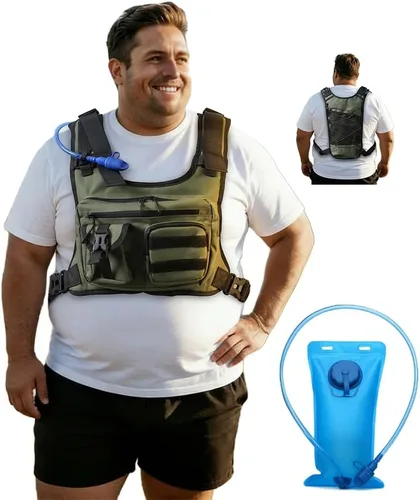 Vista 7 de King Mills Plus Size Hydration Trail Running Vest with Water Pouch Black
