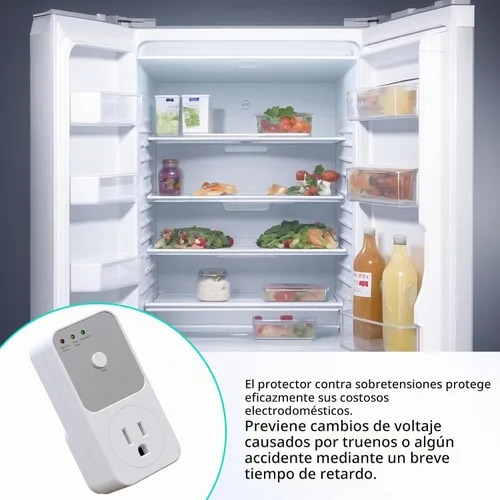 Vista 4 de BSEED Protector de sobretensiones – Toma de corriente única de 1800 W para refrigerador, TV, PC, electrodoméstico – Toma de corriente con 120 V-1