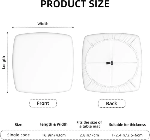 Vista 5 de Juego de 4 fundas de asiento para sillas de comedor, tablero de ajedrez, fundas elásticas para sillas de ajedrez, fundas de cojín para cocina