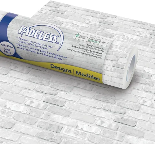 Vista 29 de Fadeless Papel para Tablón de Anuncios, Papel Resistente a la Decoloración para Decoración de Aula, 48" x 50', Azure, 1 Rollo
