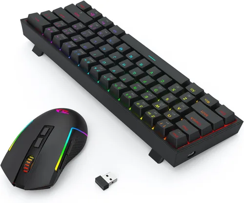 Vista 9 de Redragon Teclado inalámbrico para juegos S144 Combo, K617 PRO 60% + mouse K617 + M693
