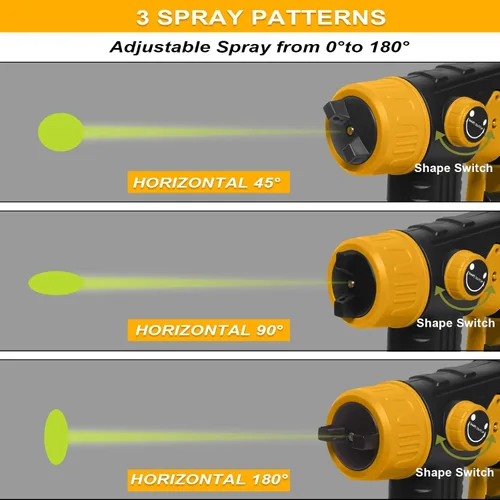 Vista 3 de Pulverizador de pintura inalámbrico para batería Dewalt de 20 V (batería no incluida), pistola de pintura eléctrica con 4 boquillas de cobre y 3