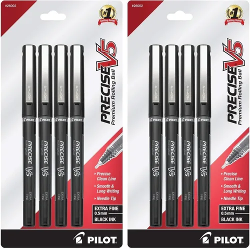 Vista 3 de PILOT Precise V5 Stick - Bolígrafos de tinta líquida con punta extrafina (0.5 mm.), tinta negra, paquete de 4 (26002)