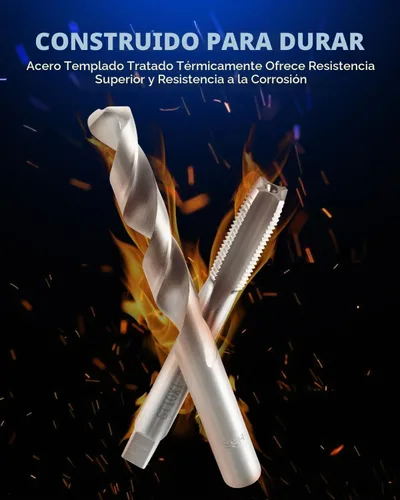 Vista 3 de Kit de reparación de roscas Helicoil de Orion Motor Tech, juego de herramientas de reparación de roscas de 1/4"-20 con broca HSS y 30 insertos