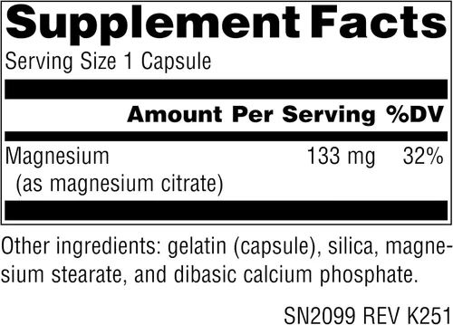 Vista 2 de Source Naturals Citrato de magnesio, apoya la salud ósea y cardíaca* 133 mg - 90 Cápsulas