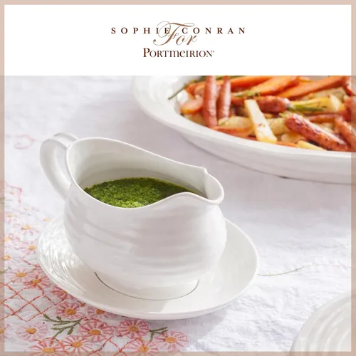 Vista 2 de Portmeirion Sophie Conran - Bote y soporte para salsa, 24 onzas