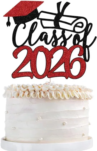 Vista 17 de Gold Class of 2025 - Decoración para tartas de graduación con purpurina para la clase de 2025, suministros de fiesta de graduación – Graduados