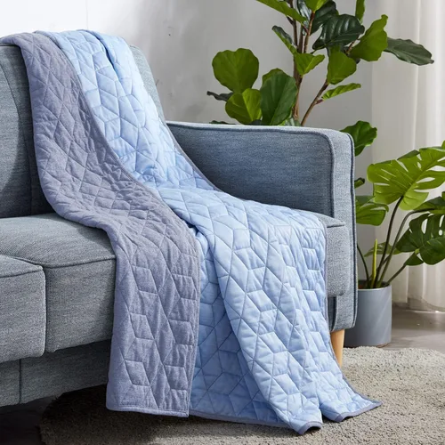 Vista 5 de SLEEP ZONE Manta refrescante para personas que duermen con calor (50 x 60 pulgadas), manta de verano de doble cara, ligera y portátil para gimnasio