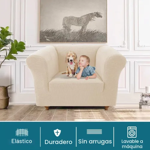 Vista 2 de Turquoize Funda elástica para silla estilo Chesterfield para sala de estar, 1 pieza, funda de sofá suave y antideslizante con tela jacquard gruesa
