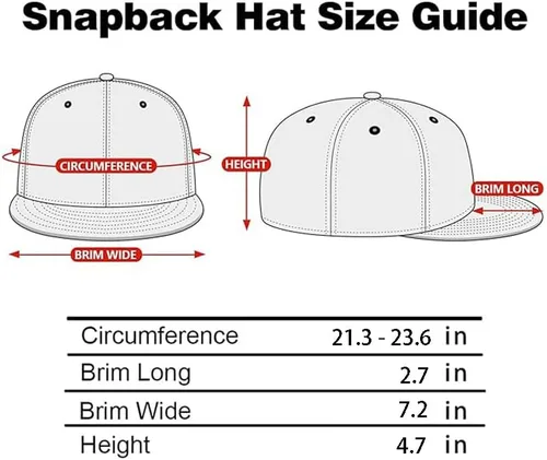 Vista 133 de Gorras Snapback Gelante para Hombres - Gorra de Béisbol con Visera Plana Ajustable - Liso en Blanco Ajustable Negro