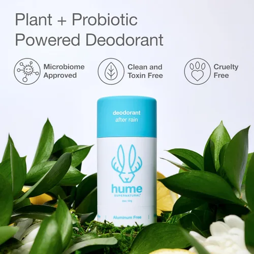 Vista 3 de Hume Supernatural Desodorante sin aluminio para mujeres y hombres, seguro para pieles sensibles, probiótico, a base de plantas, sin bicarbonato