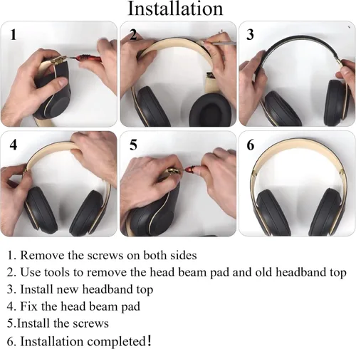 Vista 8 de Studio Pro - Juego de repuesto para diadema y cojín de repuesto para auriculares Beats Studio Pro, accesorios de piezas duraderas (marrón oscuro)