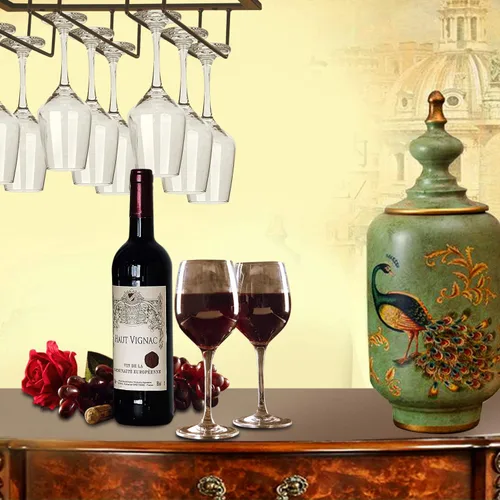 Vista 7 de MOCOUM Estante para copas de vino debajo del gabinete, soporte para copas de vino, soporte de alambre para copas de vino, colgador de almacenamiento