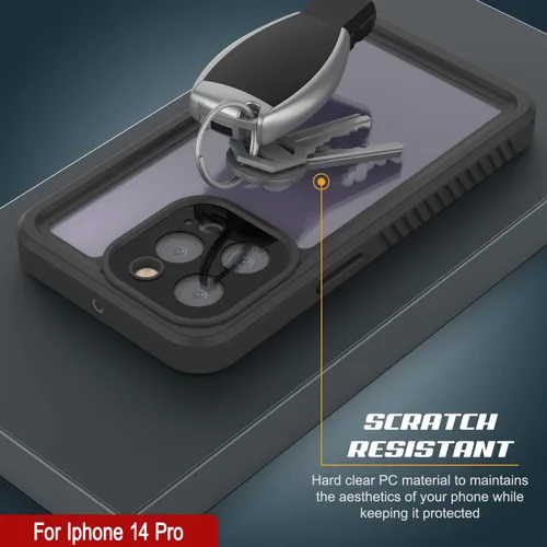 Vista 5 de PunkCase Funda impermeable para iPhone 14 Pro [Extreme Series] [Slim Fit] [a prueba de golpes] [a prueba de nieve] cubierta de armadura