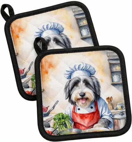Vista 42 de Caroline's Treasures Coton de Tulear El Chef Par de Agarraderas de Ollas de Cocina Resistentes al Calor Juegos de Agarraderas de Ollas Almohadillas