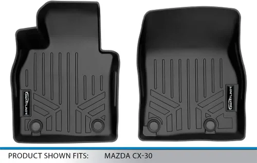 Vista 4 de SMARTLINER Juego de alfombrillas de primera fila para todo tipo de clima, compatibles con Mazda CX30 2020-2025