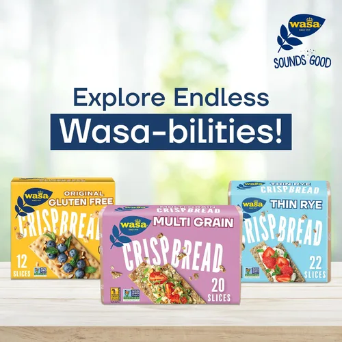 Vista 8 de Wasa Crisp'n Light - Pan crujiente de 7 granos, 4.9 onzas (paquete de 4), galletas, ingredientes sin OMG, mezcla de 7 granos, 20 calorías por