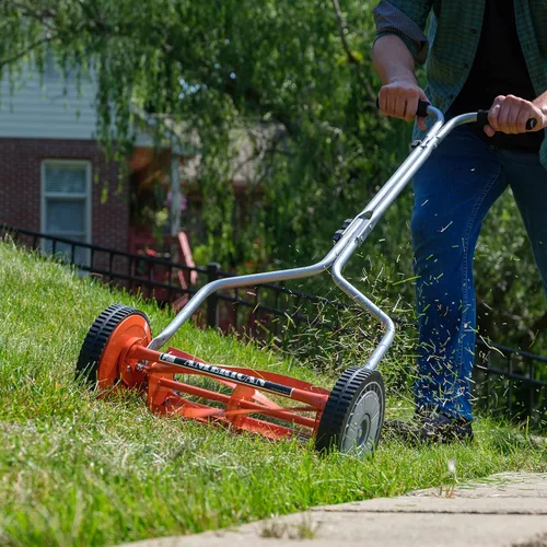 Vista 12 de American Lawn Mower Company 1204-14 Cortacésped de carrete de empuje de 4 hojas de 14 pulgadas, color rojo