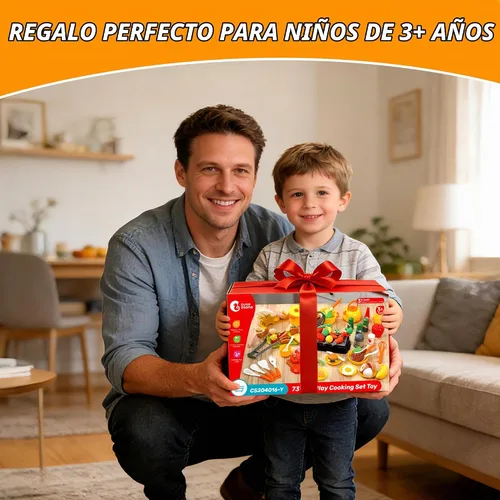 Vista 9 de CUTE STONE Juego de cocina para niños 73PCS con comida de simulación y Amarillo