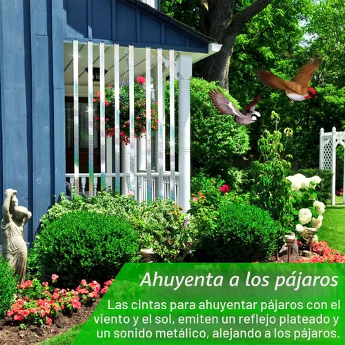 Vista 5 de Benasan [492 pies] Cinta eficaz para asustar a los pájaros, reflectores reflectantes para mantener a las palomas, halcones, pájaros carpinteros