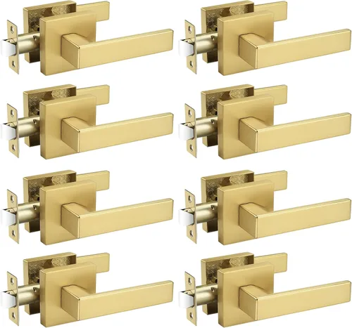 Vista 28 de Probrico - 1 manija inactiva dorada para puerta, moderna, para armario, resistente, para interior, sin giro, reversible para lado derecho e izquierdo