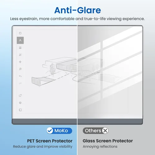 Vista 4 de MoKo Paquete de 2 protectores de pantalla de papel compatibles con Remarkable 2 (2020), película mate antirreflejos que se adapta a Notable 2 2020