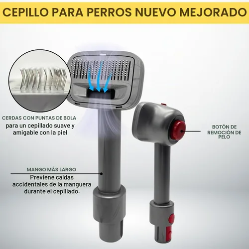 Vista 4 de Accesorio de aspiradora con cepillo para el pelo de mascotas para perros y gatos con manguera de extensión de hasta 3.5M – Compatible con Miele