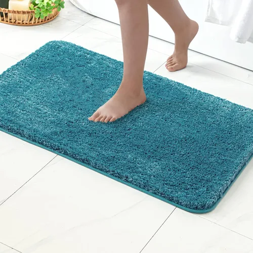 Vista 126 de MIULEE Alfombras de baño negras, suaves y pequeñas, absorbentes, antideslizantes, de secado rápido, esponjosas, para baño, bañera y duchas, lavables