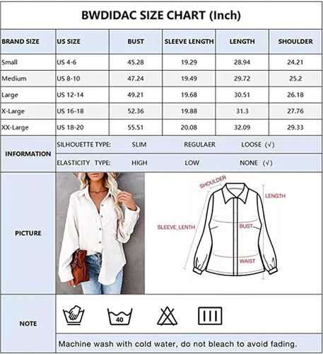 Vista 5 de Chaqueta de pana con botones para mujer, estilo casual, manga larga, blusas de gran