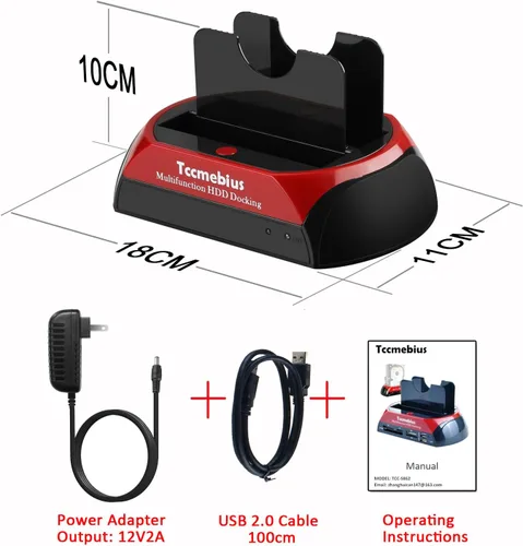 Vista 7 de TCC-S867-US - Estación de acoplamiento para disco duro USB 2.0 a 2.5 de 3.5 pulgadas, SATA IDE de 3.5 pulgadas, lector de doble ranuras, carcasa