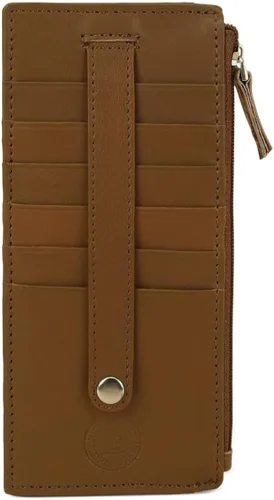 Vista 31 de Leatherboss - Funda para tarjetas todo en uno, cartera delgada con correa de protección para tarjetas, Beige, Cartera con tarjetero