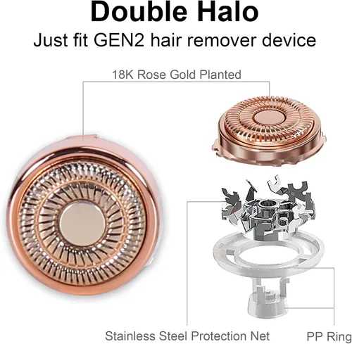 Vista 2 de co2CREA Estuche rígido y cabezal de repuesto compatible con Finishing Touch Flawless Facial Removedor de vello facial eléctrico para mujeres