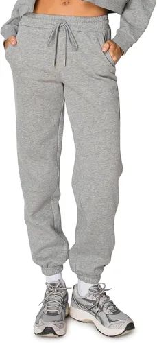 Vista 15 de Cali1850 Pantalón deportivo Cloud Nine Fleece para mujer, cintura alta, ajuste holgado, dos bolsillos, cintura elástica con cordón