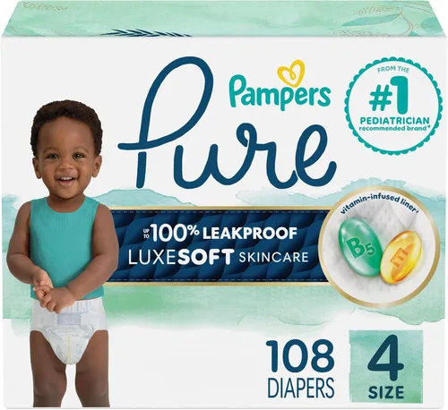 Vista 9 de Pañales para recién nacido/talla 1 (8-14 libras), 35 unidades – Pampers Pure Protection desechables para bebé, protección hipoalergénica y sin