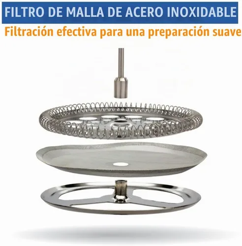 Vista 5 de Cafetera de prensa francesa, doble pared de acero inoxidable, mantiene caliente el café o el té recién hechos durante horas, 20 oz (600 ml)
