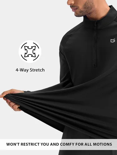 Vista 6 de G Gradual Camisa de golf atlética de manga larga con cremallera de forro Negro