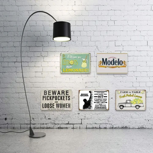 Vista 4 de Modelo Cerveza Man Cave Cerveza Decoración Letreros de lata 12 x 8 pulgadas