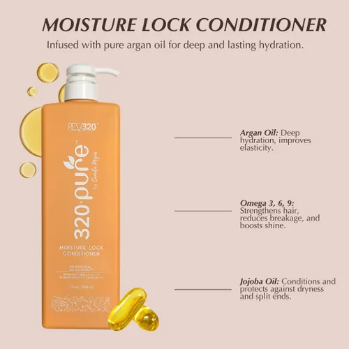 Vista 4 de 320Pure - Acondicionador de bloqueo de humedad de 32 onzas, acondicionador hidratante para el cabello para mujeres y hombres, sin sulfatos, fórmula