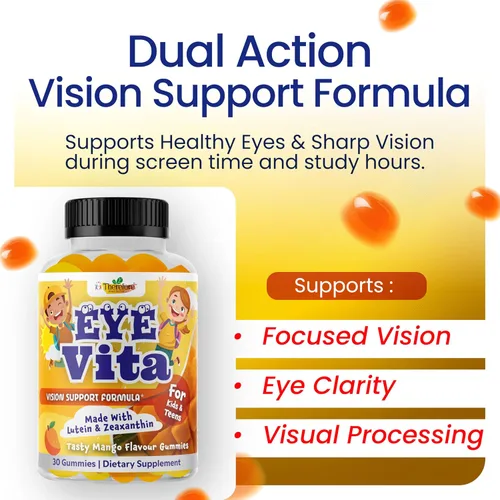 Vista 4 de Vitaminas para los ojos para niños, gomitas de salud ocular para niños y adolescentes, gomitas de luteína de 12 mg con zeaxantina, 30 gomitas
