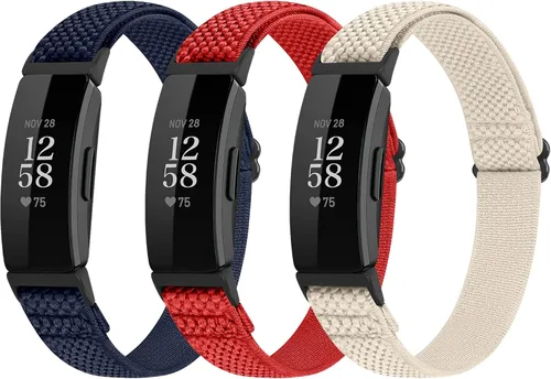 Vista 11 de Correas deportivas de nailon elásticas ajustables compatibles con Fitbit Inspire 3/Inspire 2/Inspire/Inspire HR/Ace 2/Ace 3, correas elásticas
