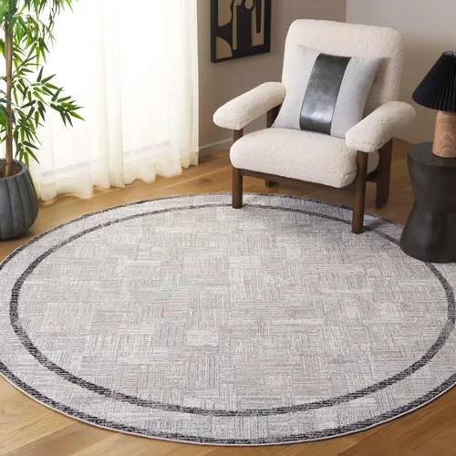 Vista 5 de SAFAVIEH Jade Collection - Alfombra de área de 4 x 6 pies, color marfil y beige negro, diseño de borde, ideal para zonas de alto tráfico en sala