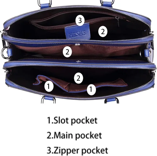 Vista 5 de Heshe Bolsos de cuero para mujer con asa superior bolso de hombro para mujer